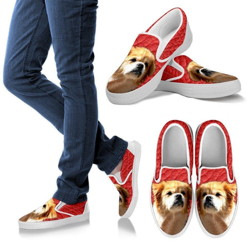 Tibetan Spaniel Print-Slip Ons For Women-Express Shipping