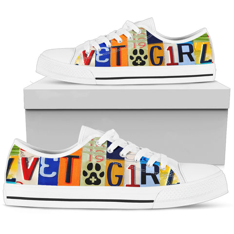 "VET Girl" License Plate Low Top Shoes for the Veterinarian