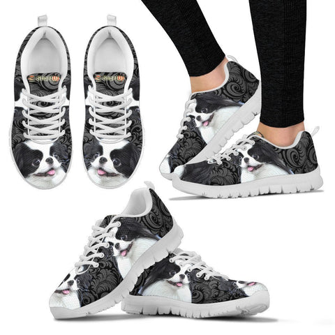 Japanese Chin On Black-Women's Running Shoes-Free Shipping
