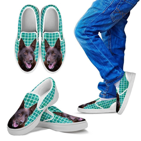 Australian Kelpie Dog Print Slip Ons For Kids-Express Shipping