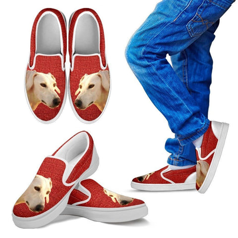Sloughi Dog Print Slip Ons For Kids-Express Shipping