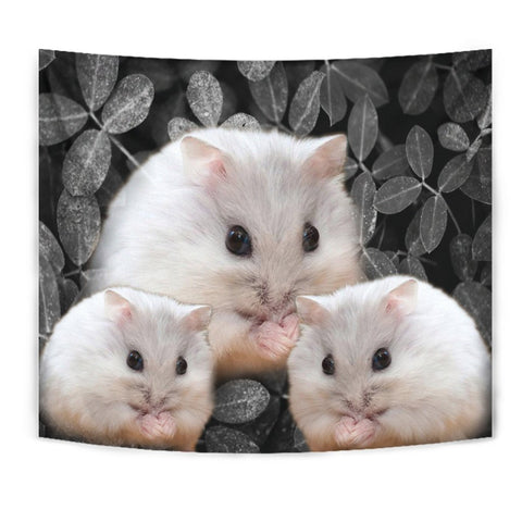 Chinese Hamster On Black Print Tapestry-Free Shipping