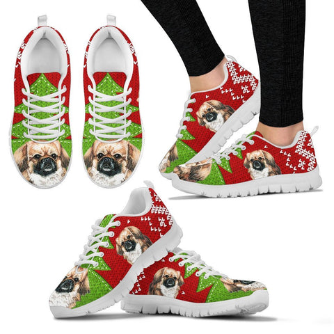 Tibetan Spaniel Christmas Print Running Shoes For Women-Free Shipping