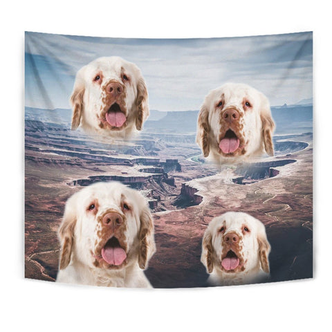 Cute Clumber Spaniel Print Tapestry-Free Shipping