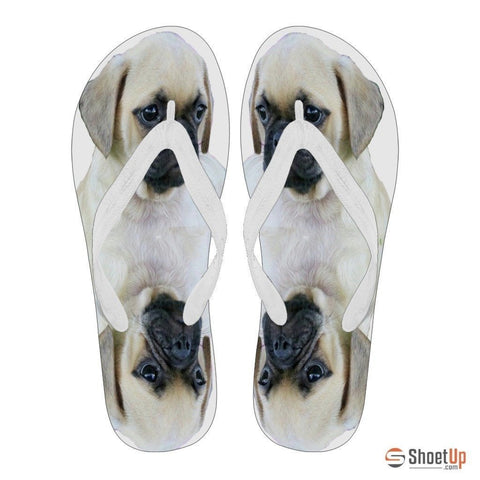 Puggle Puppy Print Flip Flops For Men-Free Shipping Limited Edition