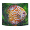 Discus Fish Floral Print Tapestry-Free Shipping