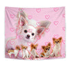 Chihuahua On Pink Print Tapestry-Free Shipping