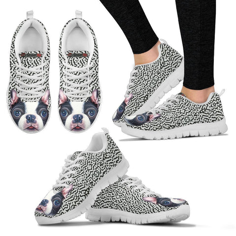 Cute Boston Terrier Print Running Shoes For Women-Free Shipping