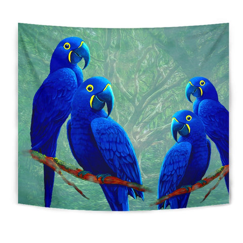 Hyacinth Macaw Parrot Print Tapestry-Free Shipping