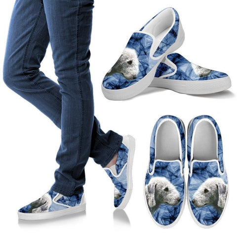 Bedlington Terrier Print Slip Ons For Women- Express Shipping