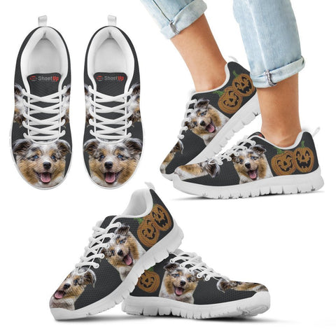 Miniature Australian Shepherd Halloween Print Running Shoes For Kids/Women-Free Shipping