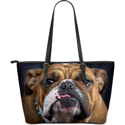 Bulldog Lovers Large Leather Handbag