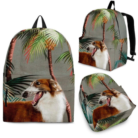 Borzoi Dog Print Backpack-Express Shipping