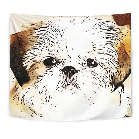 Cute Shih Tzu Dog Print Tapestry-Free Shipping