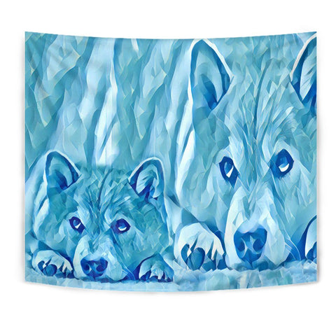 Shiba Inu Dog Snow Art Print Tapestry-Free Shipping