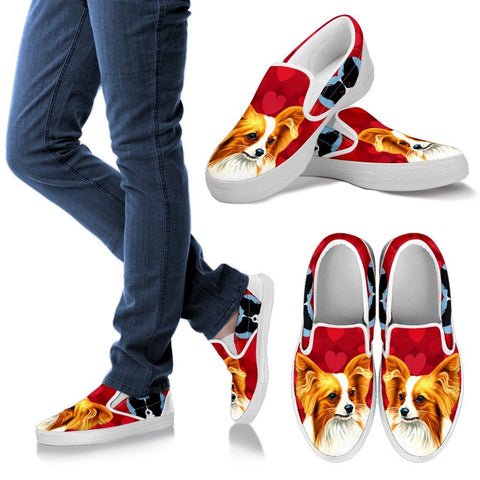 Valentine's Day Special-Papillon Dog Print Slip Ons Shoes For Women-Free Shipping