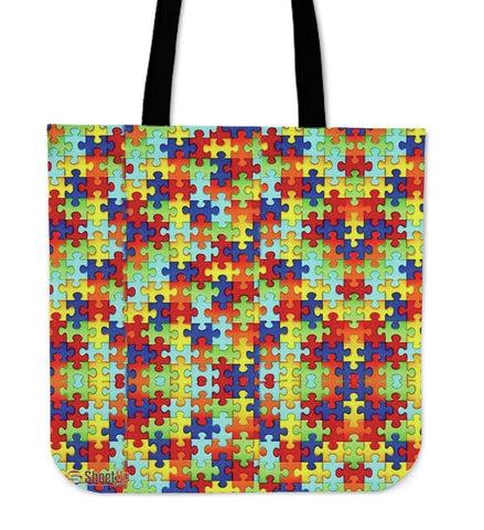 Autism Symbol Tote Bags- Free Shipping-Paww-Printz-Merchandise