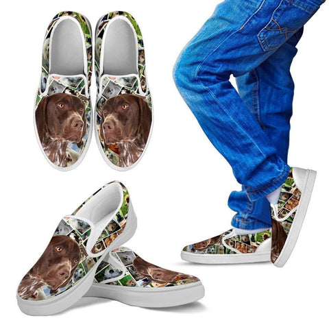 Amazing German Shorthaired Pointer Dog Print Slip Ons For Kids-Express Shipping