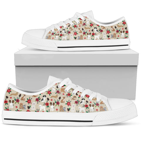 Dogs Floral Low Top Sneaker White