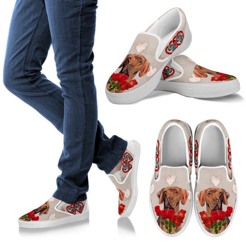 Valentine's Day Special-Vizsla Dog Print Slip Ons For Women-Free Shipping