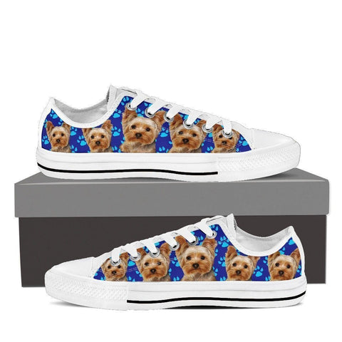 Yorkshire Print (White) Low Top Canvas Shoes For Men-Limited Edition-Express Shipping-Paww-Printz-Merchandise