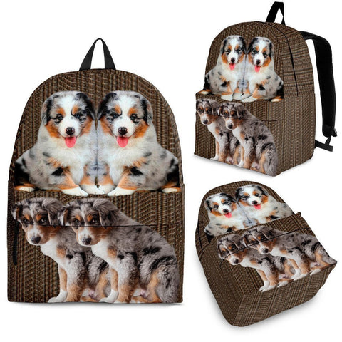 Australian Shepherd Dog Print Backpack-Express Shipping