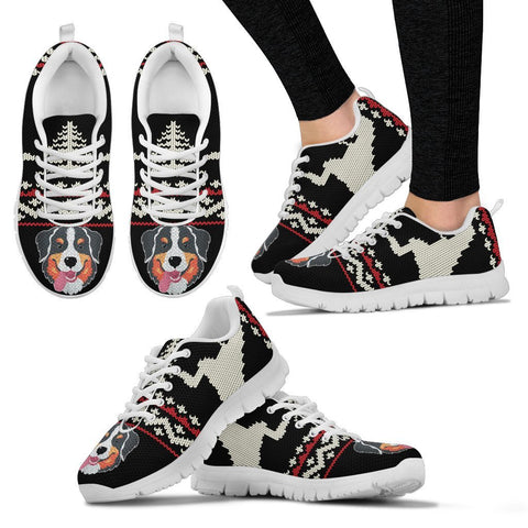 Bernese Mountain Dog Christmas Running Shoes For Women- Free Shipping