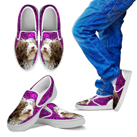 Spanish Water Dog Print Slip Ons For Kids-Express Shipping