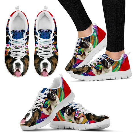 Saint Bernard Dog Print Running Shoe For Women- Free Shipping