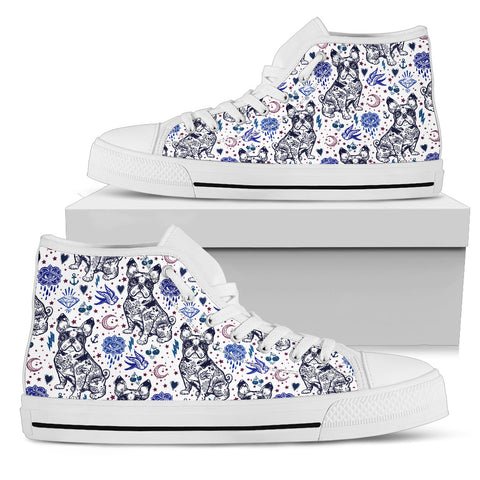 Artsy Pug Dog Women's High Top Shoes