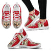 Singapura Cat On Red Print Sneakers For Women- Free Shipping