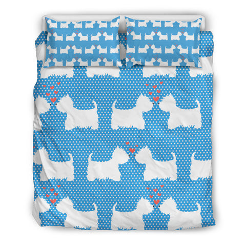 Westie Blue Bedding Set