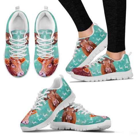 Limousin Cattle Cow Christmas Running Shoes For Women- Free Shipping