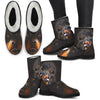 Rottweiler Print Faux Fur Boots For Women-Free Shipping