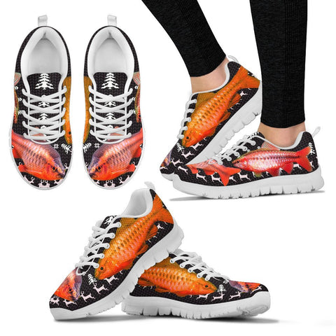 Cherry Barb Fish Print Christmas Running Shoes For Women- Free Shipping