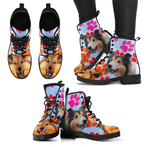 Shetland Sheepdog Print Boots For Women-Free Shipping