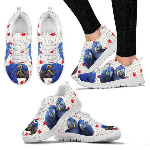 Hyacinth Macaw Parrot Print Christmas Running Shoes For Women-Free Shipping