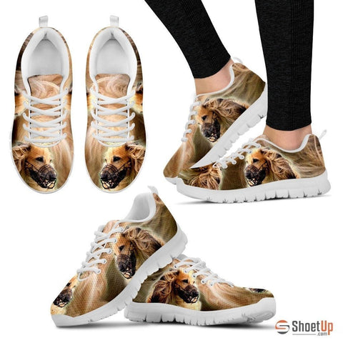 On Demand Dog Print (Black/White) Running Shoes For Women-Free Shipping