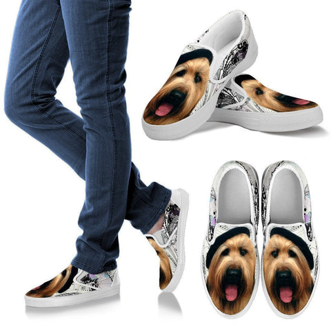 Briard Dog Print Slip Ons For Women- Express Shipping