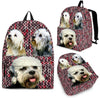 Dandie Dinmont Terrier Dog Print Backpack-Express Shipping