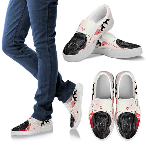 Valentine's Day Special Black Labrador Retriever Print Slip Ons For Women- Free Shipping