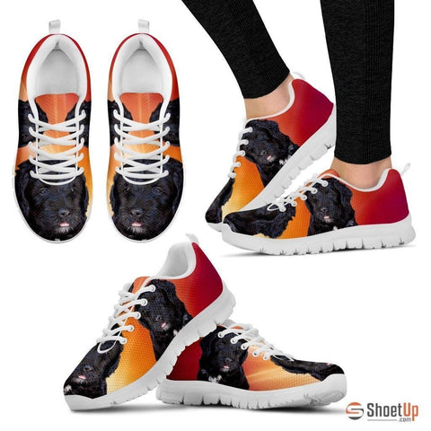 Barbet Dog (White/Black) Running Shoes For Women-Free Shipping