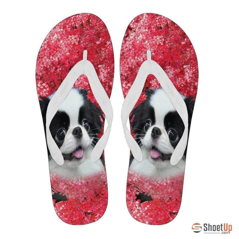 Japanese Chin Print Flip Flops For Women-Free Shipping