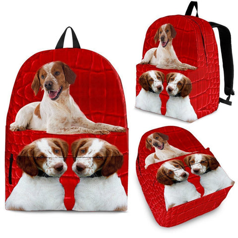 Brittany Dog Print Backpack-Express Shipping