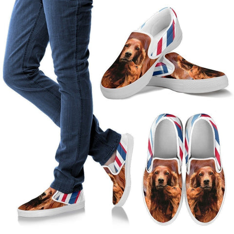 Irish Setter Print Slip Ons For Women- Express Shipping