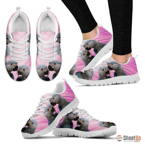 Spix's Macaw Printed (Black/White) Running Shoes For Women-Free Shipping