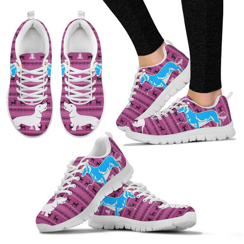 Cute Dachshund Print Christmas Running Shoes For Women-Free Shipping