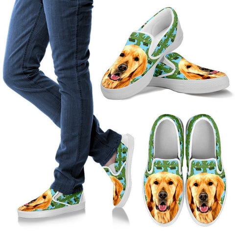 Golden Retriever Print Slip Ons For Women-Express Shipping