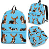 Basset Hound With Puppies Print BackPack - Express Shipping