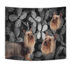 Australian Silky Terrier On Black Print Tapestry-Free Shipping